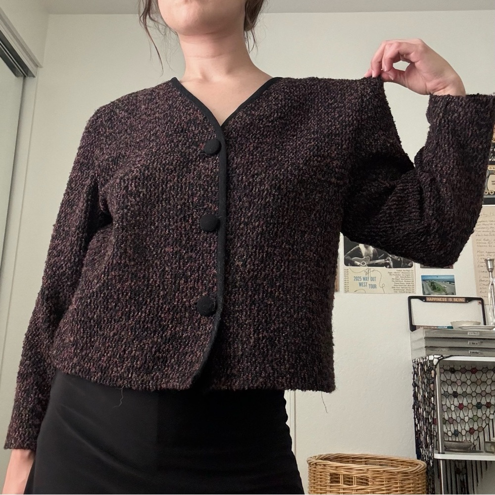 Women's Vintage Black Tweedy Jacket